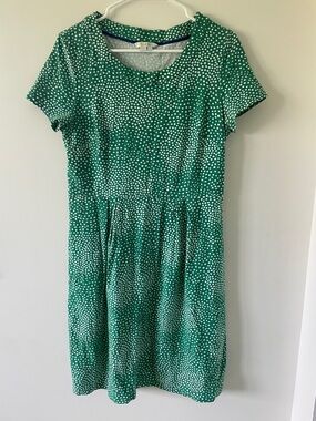 Biden Green Polka Dot Short Sleeve Dress - Casual Women's Dress